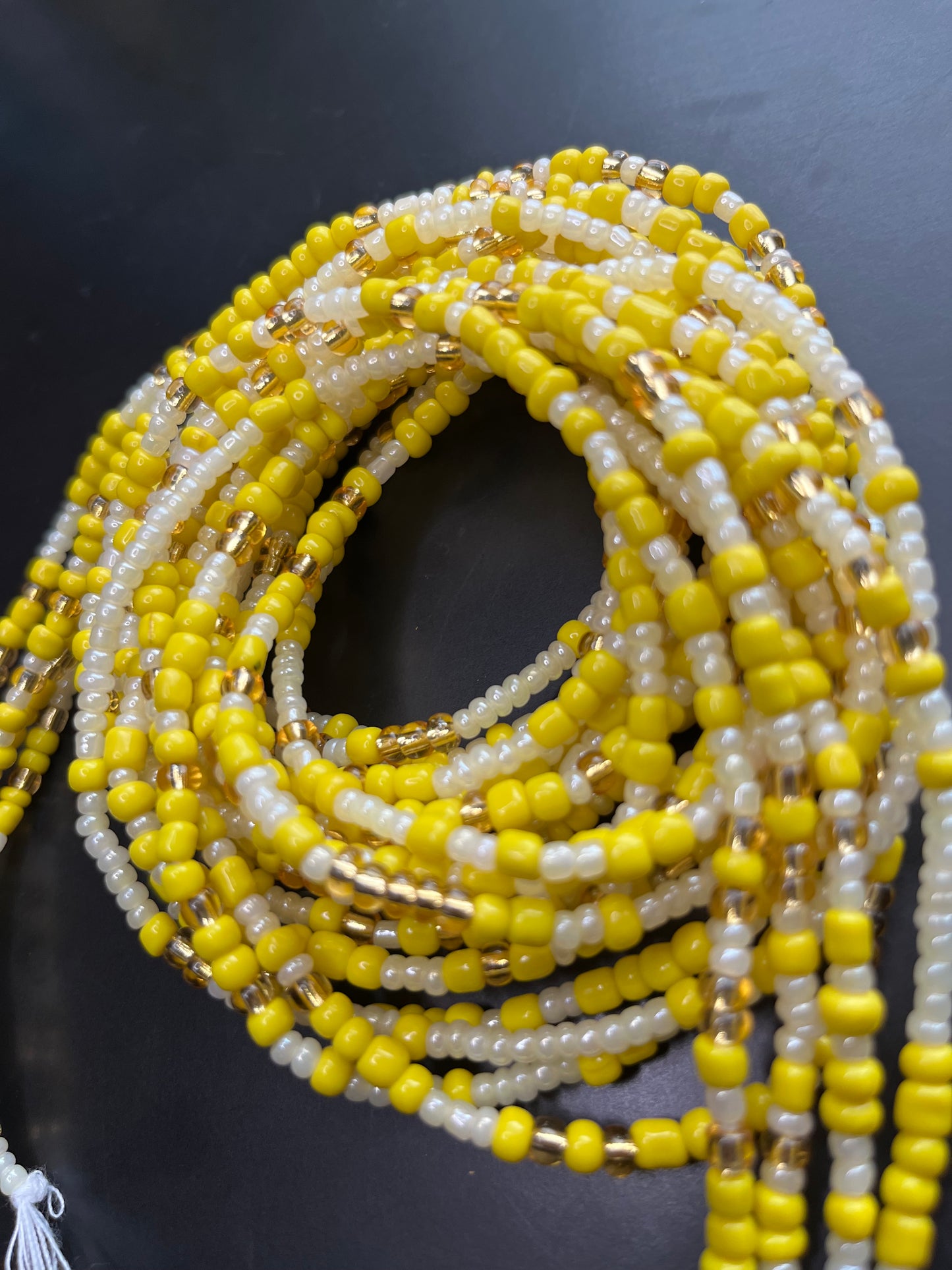 Lemon swirl body beads
