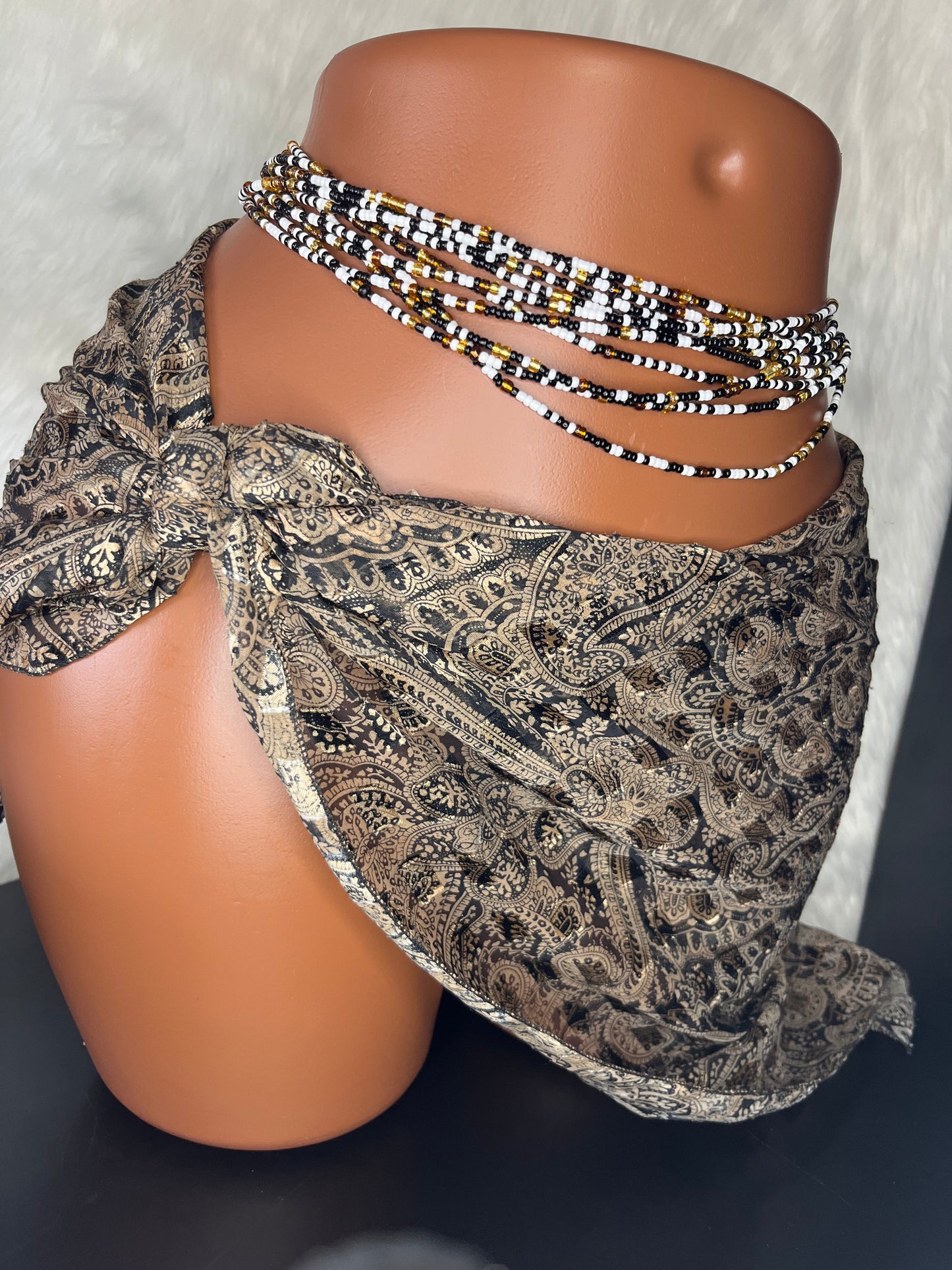 Ada tie on belly beads