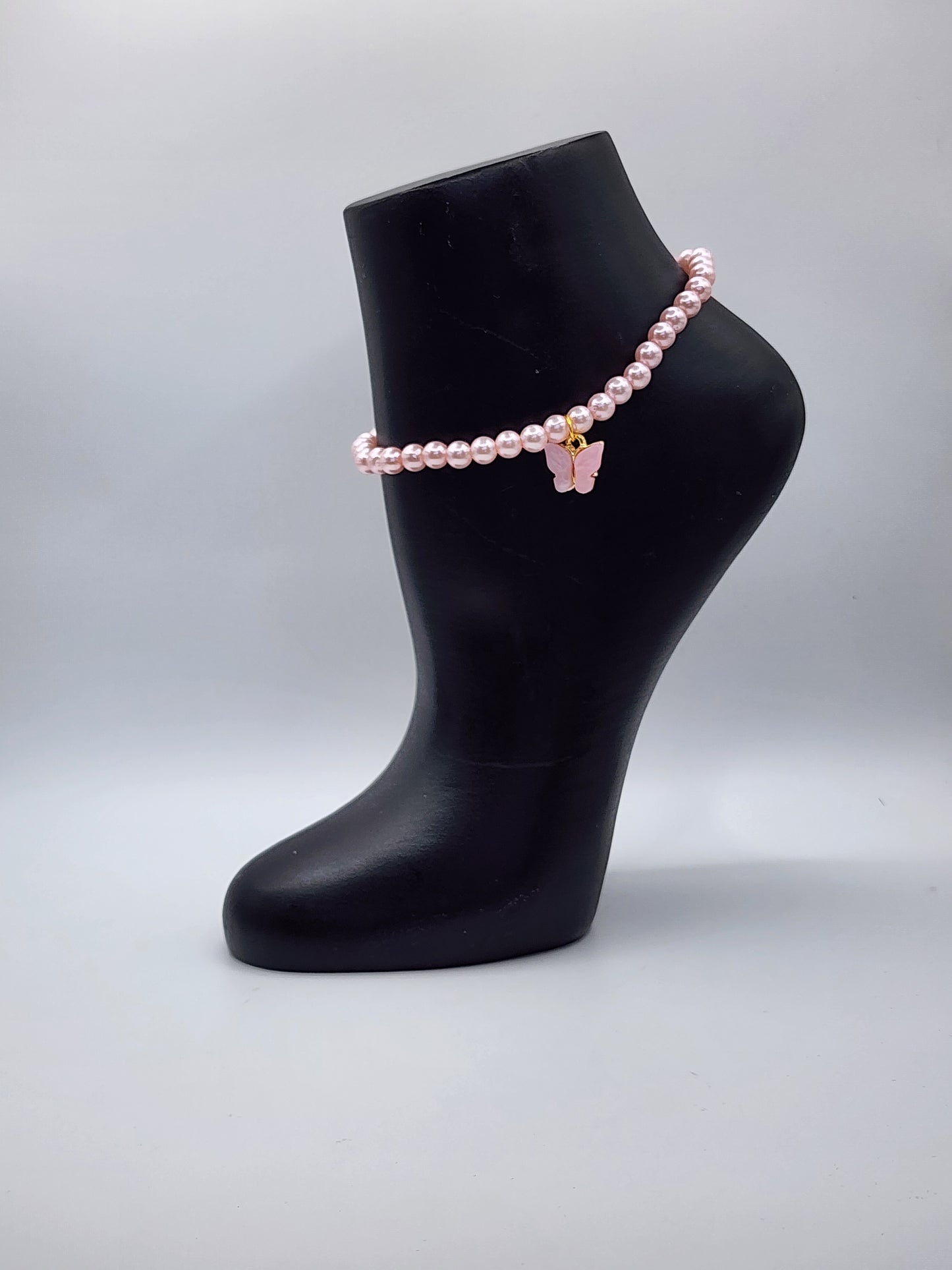 Pearl Butterfly Charm Anklets for Women