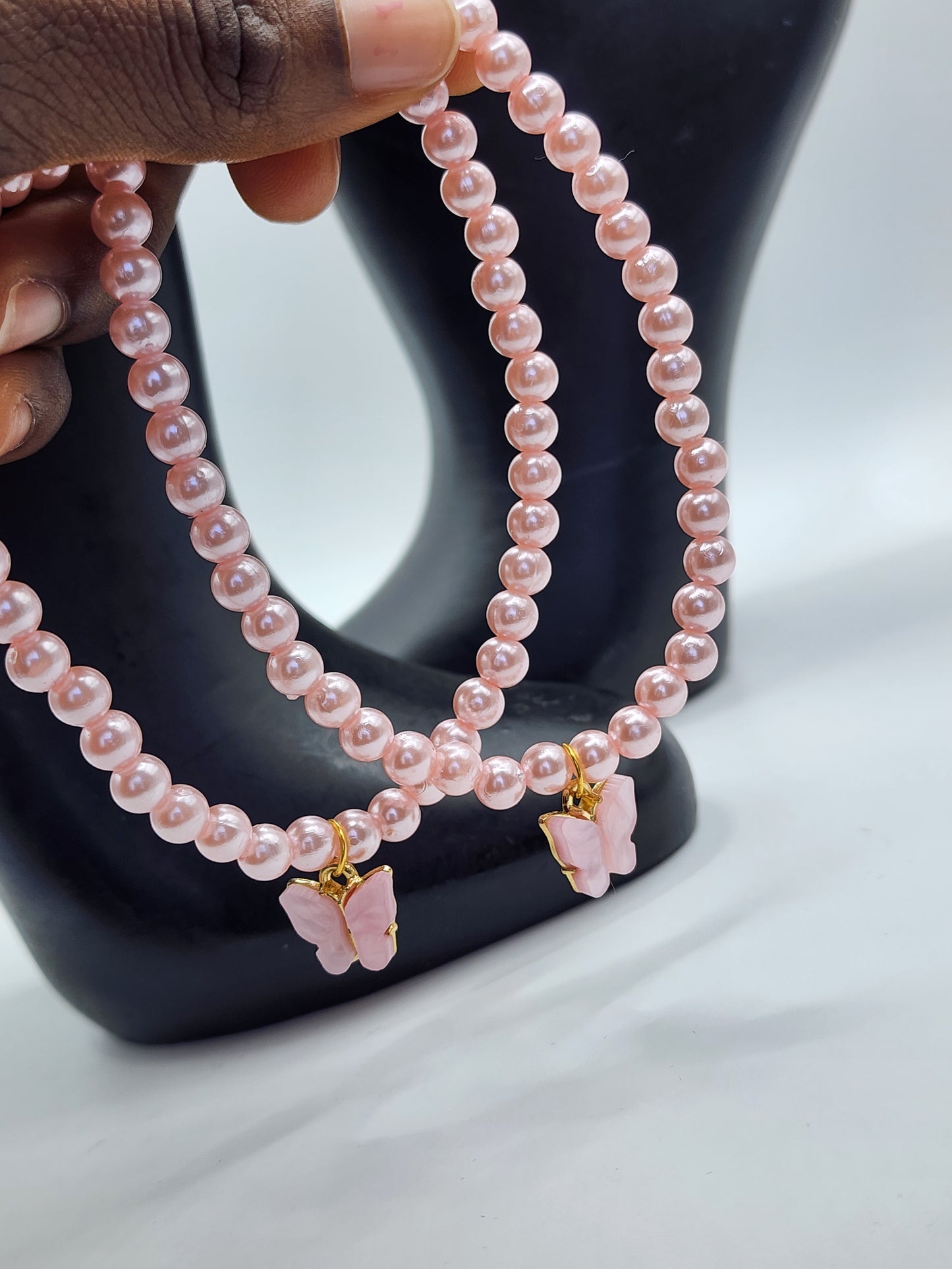 Pearl Butterfly Charm Anklets for Women