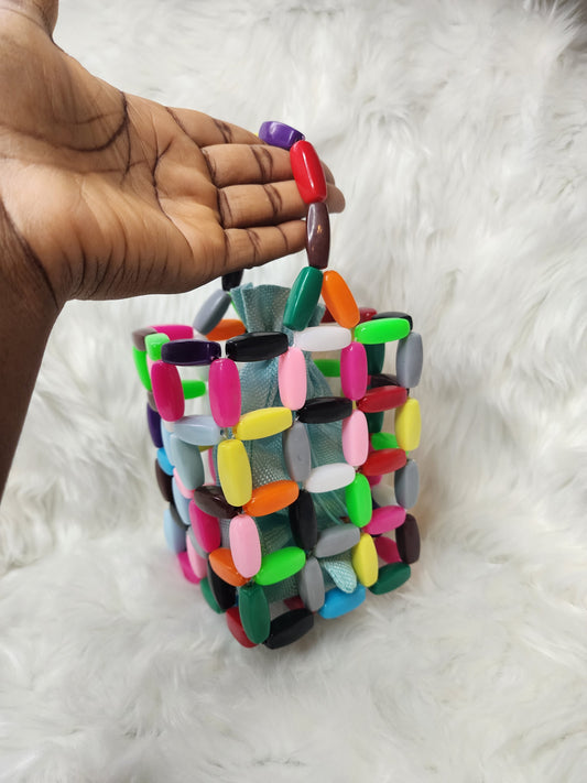 Multicolor beaded purse