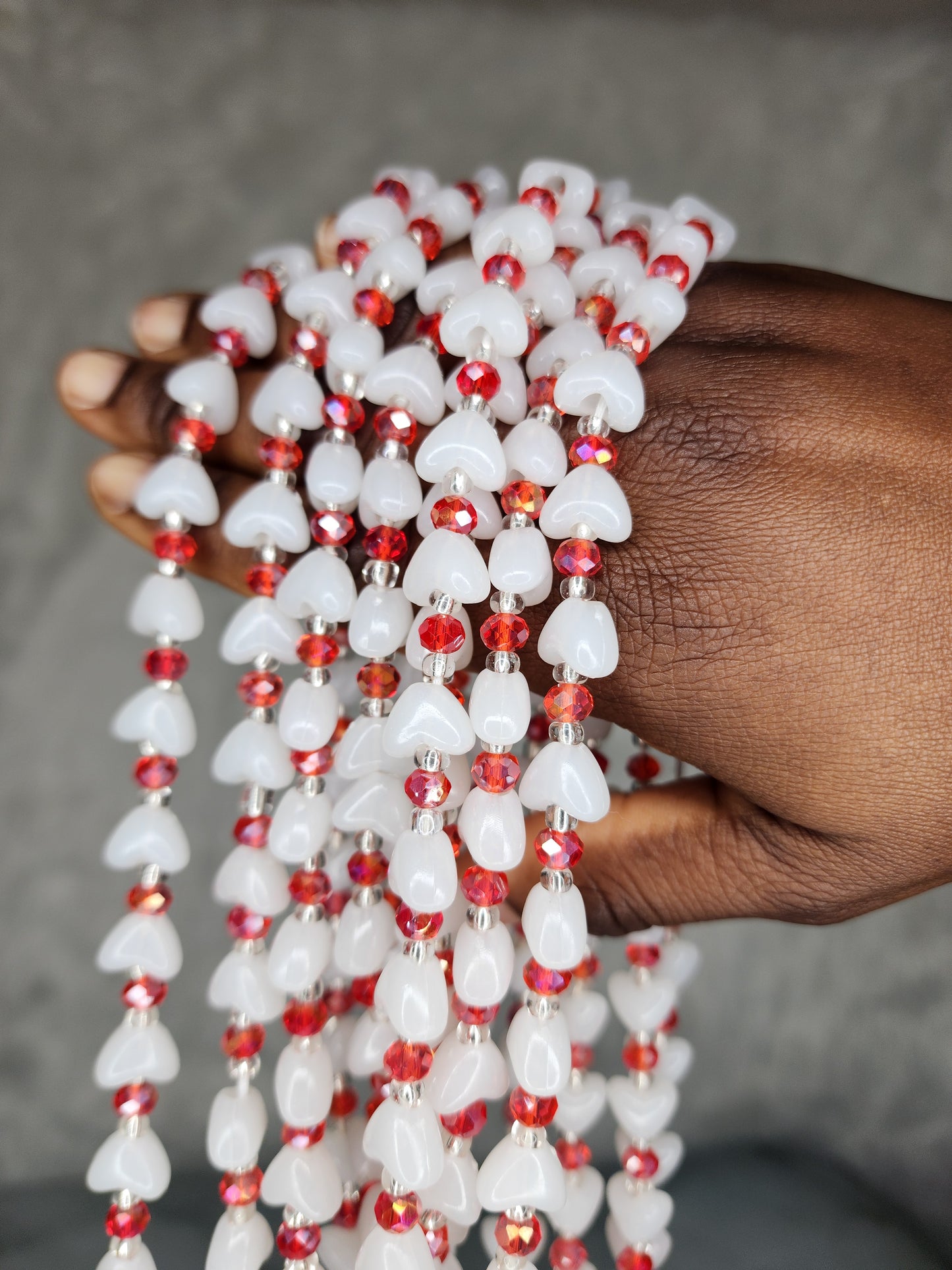 Glow heart waist bead