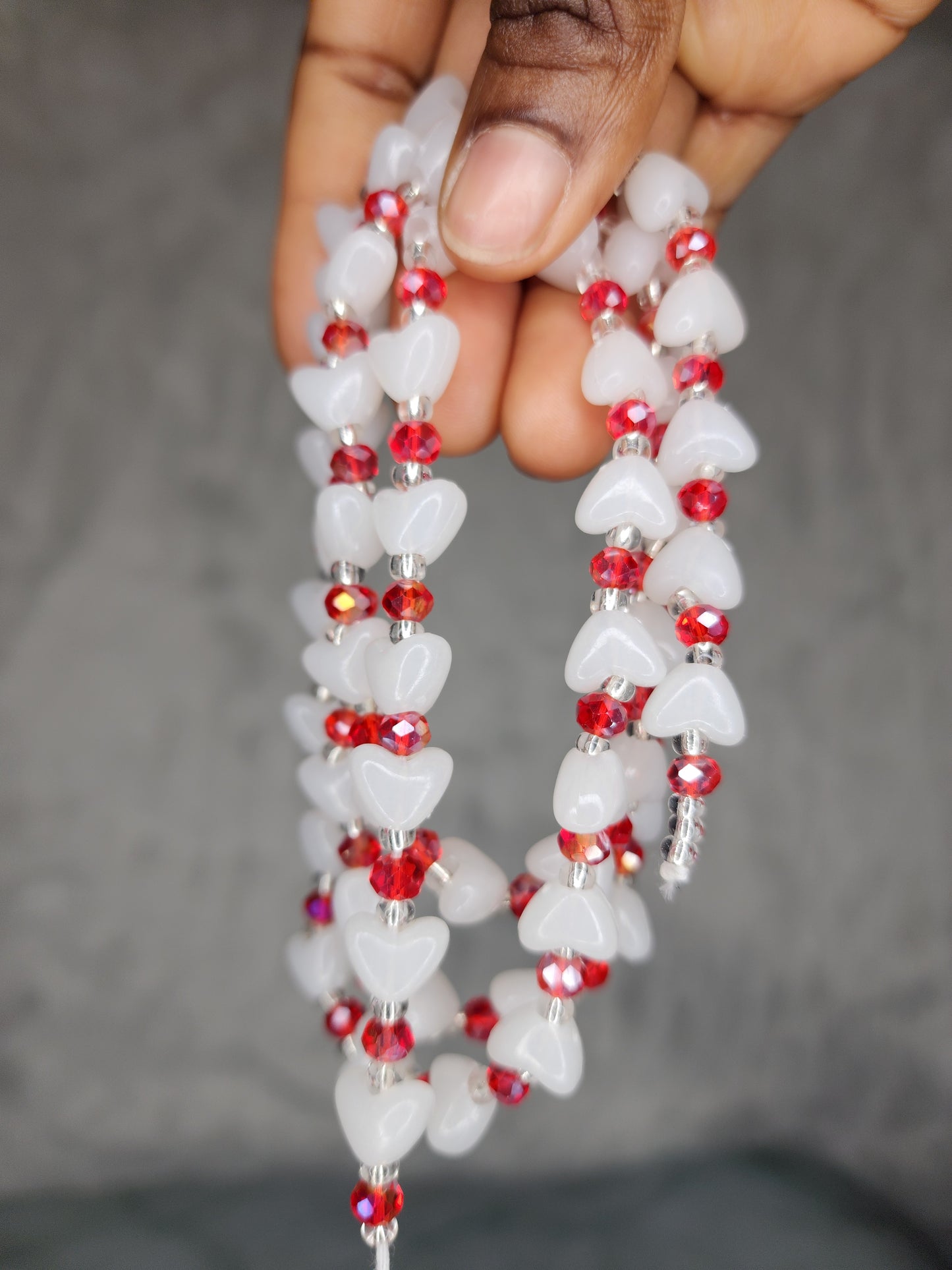 Glow heart waist bead