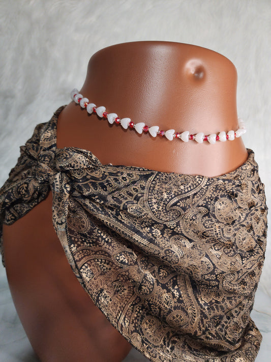 Glow heart waist bead