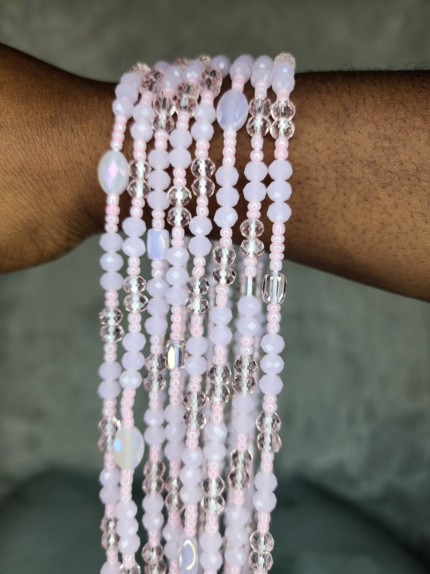 Heavenly Rose Crystal Waist bead, Pink Belly beads