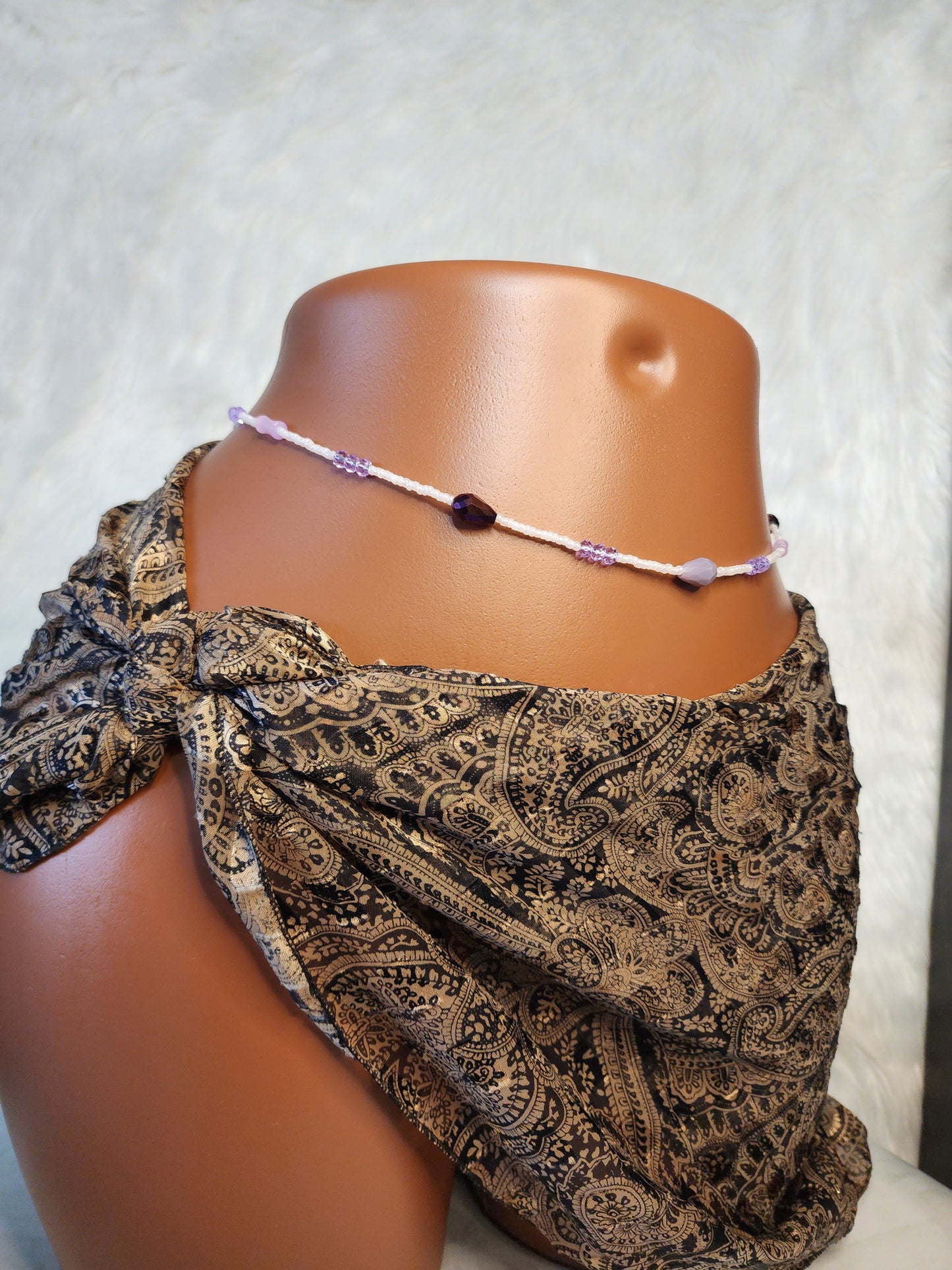 Lavender Bloom - Crystal Waist bead, Belly beads - body beads for selflove Jewelry, weight loss