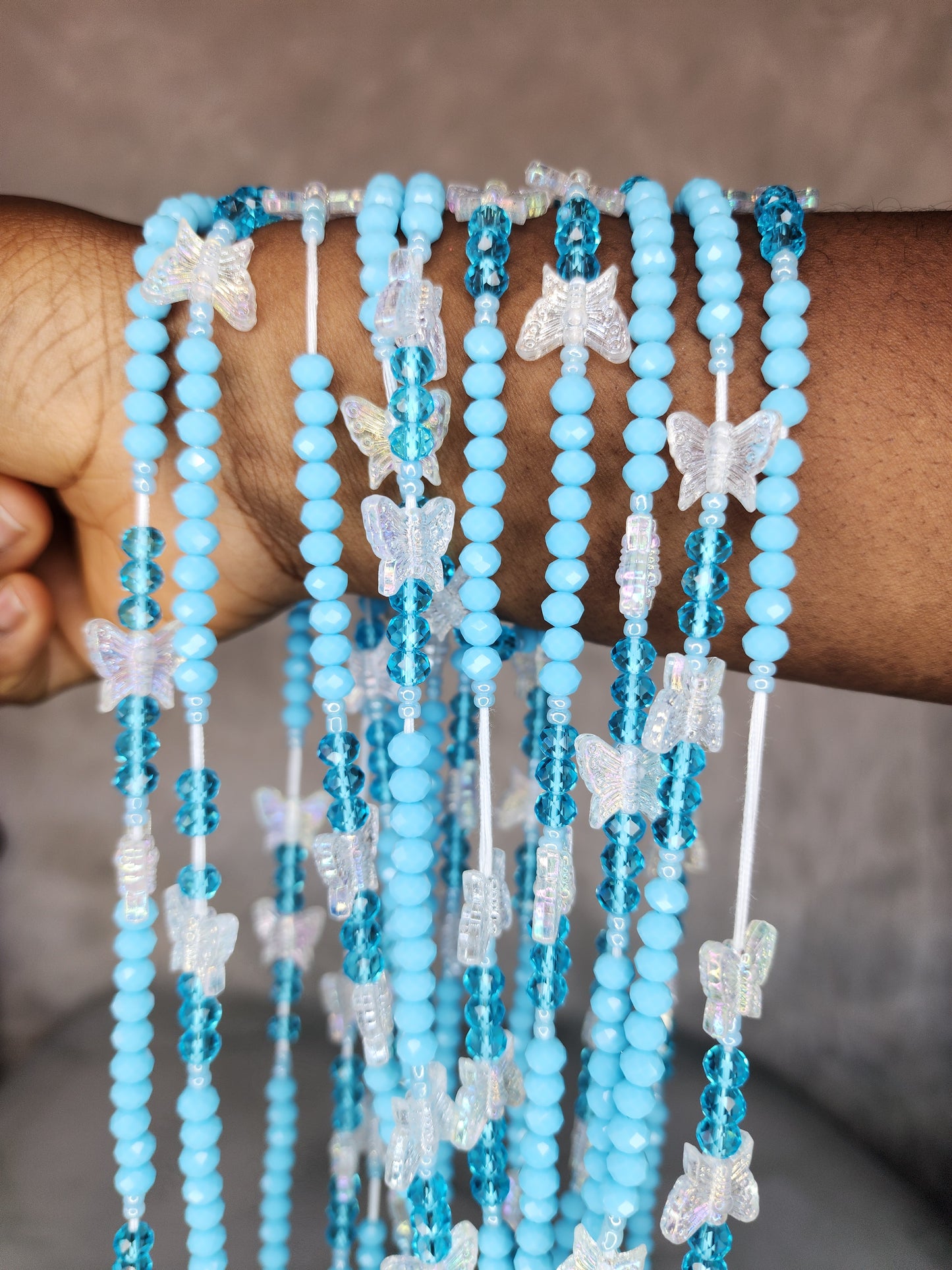 Divine Promise - Butterfly Body Jewelry Blue Crystal waist beads luxury body beads