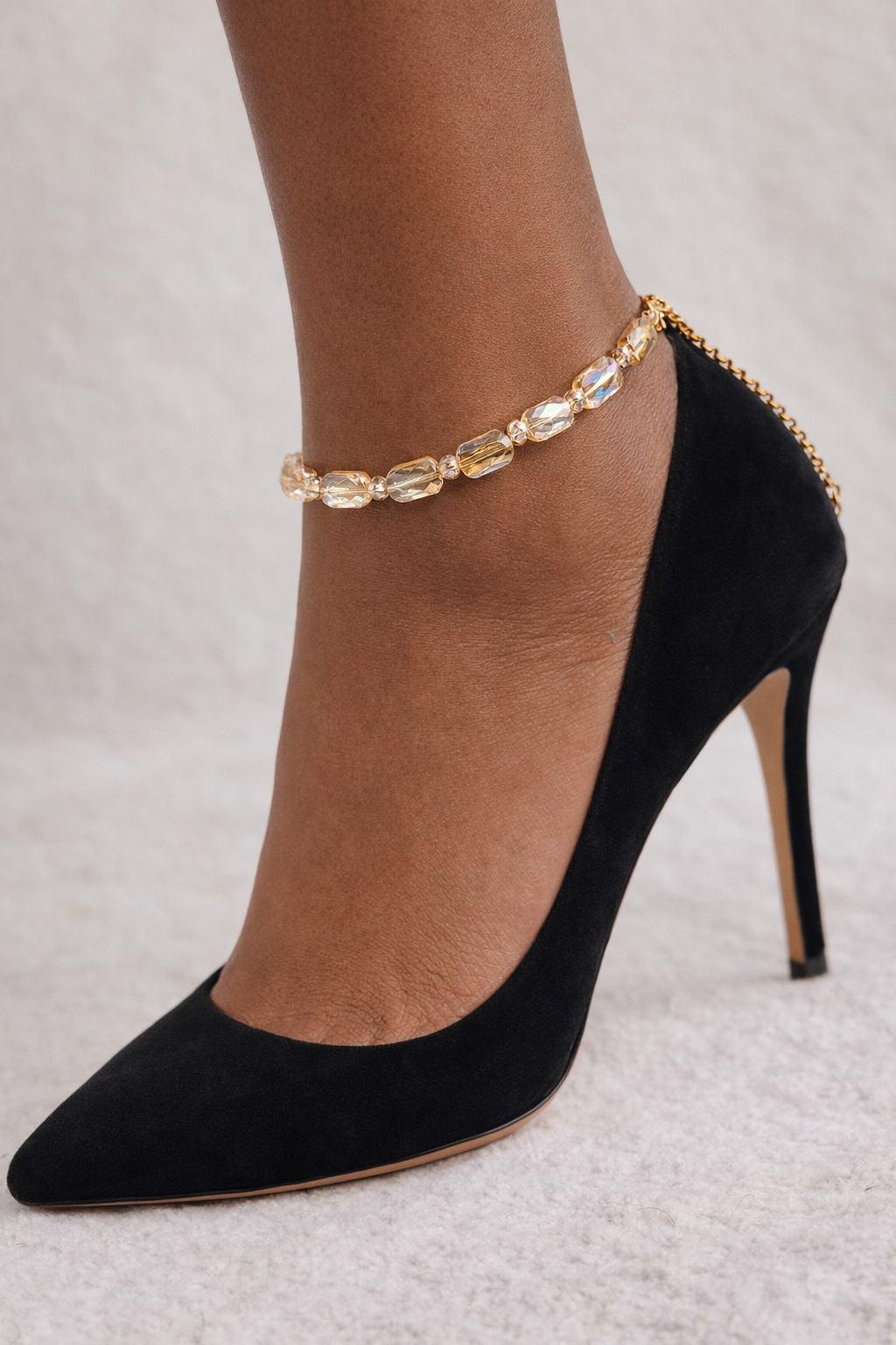 Champagne Crystal Anklets