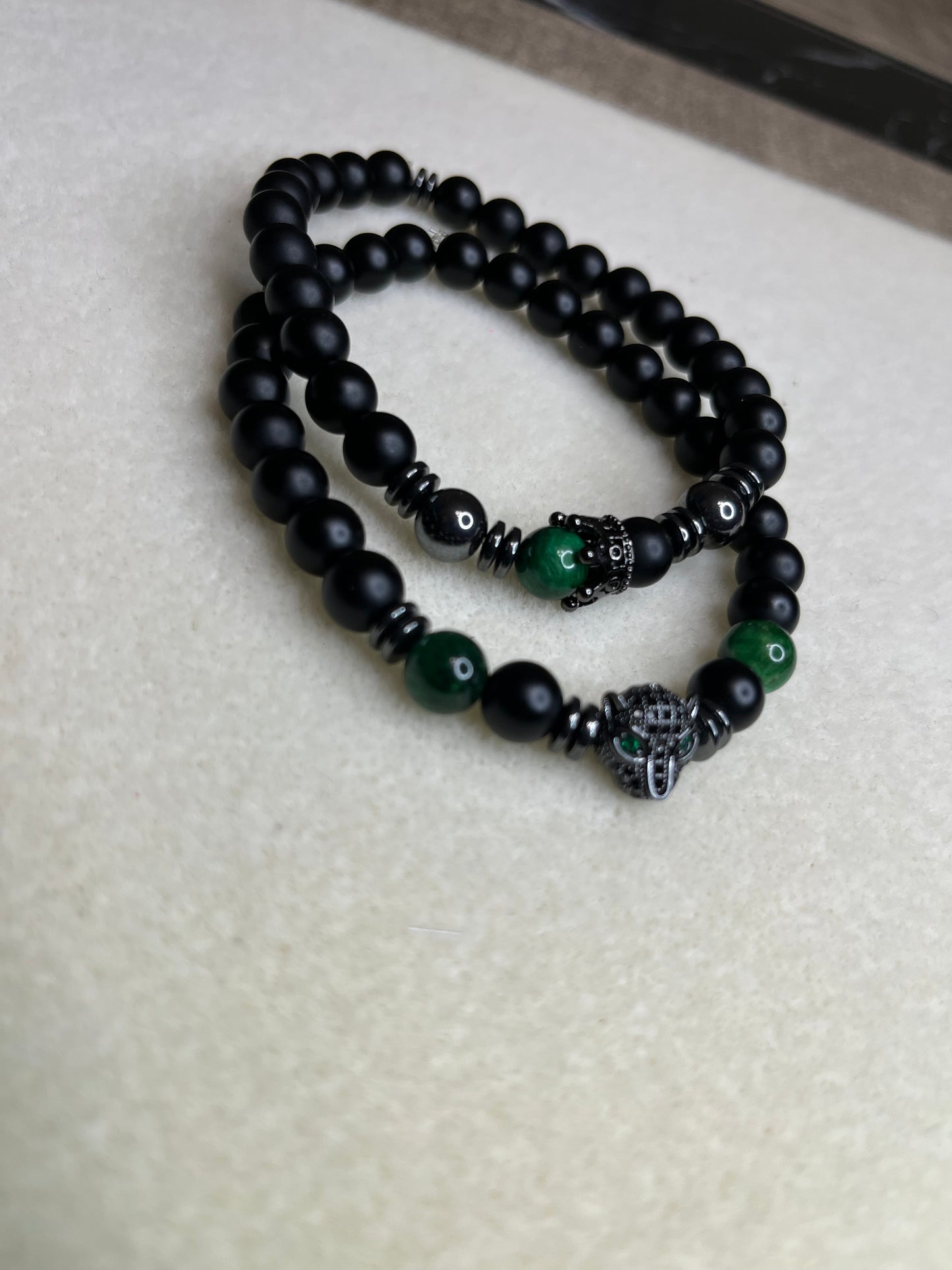 Emerald Panther Bracelet Set