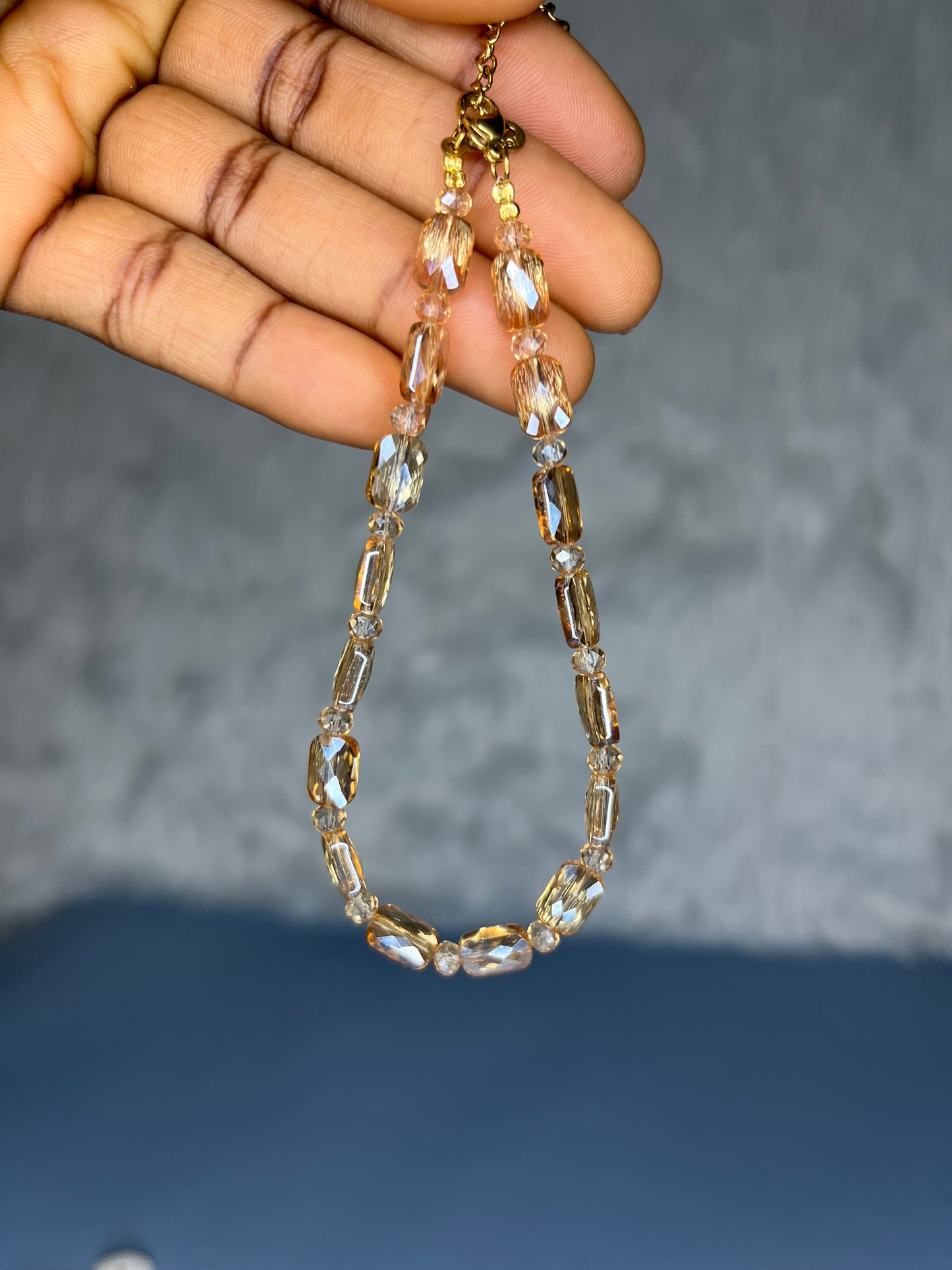 Champagne Crystal Anklets