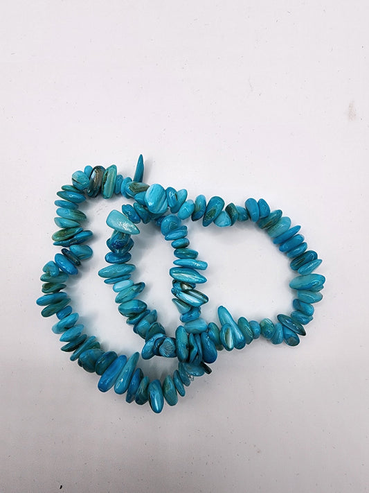 Turquoise Chip Bracelet - Natural Blue Gemstone Jewelry