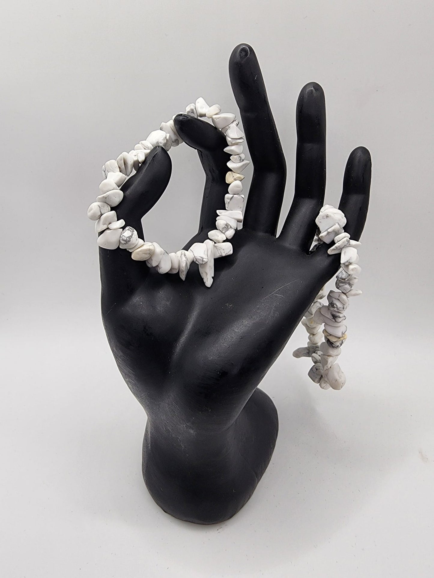 Howlite Chip Bracelet - Natural White Gemstone Jewelry