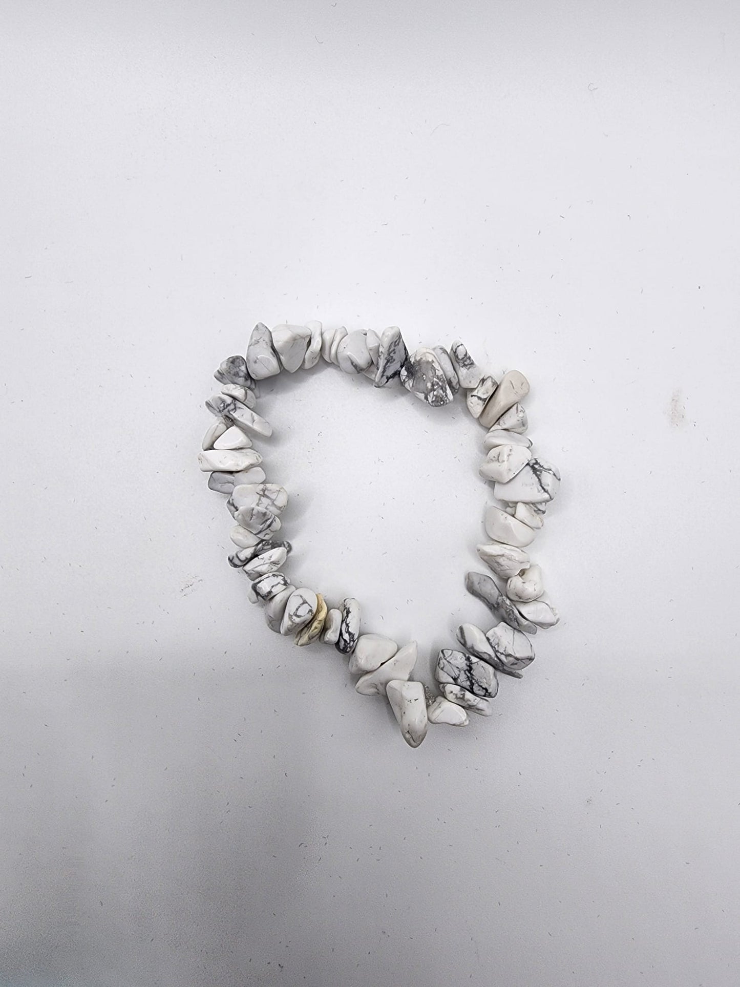 Howlite Chip Bracelet - Natural White Gemstone Jewelry