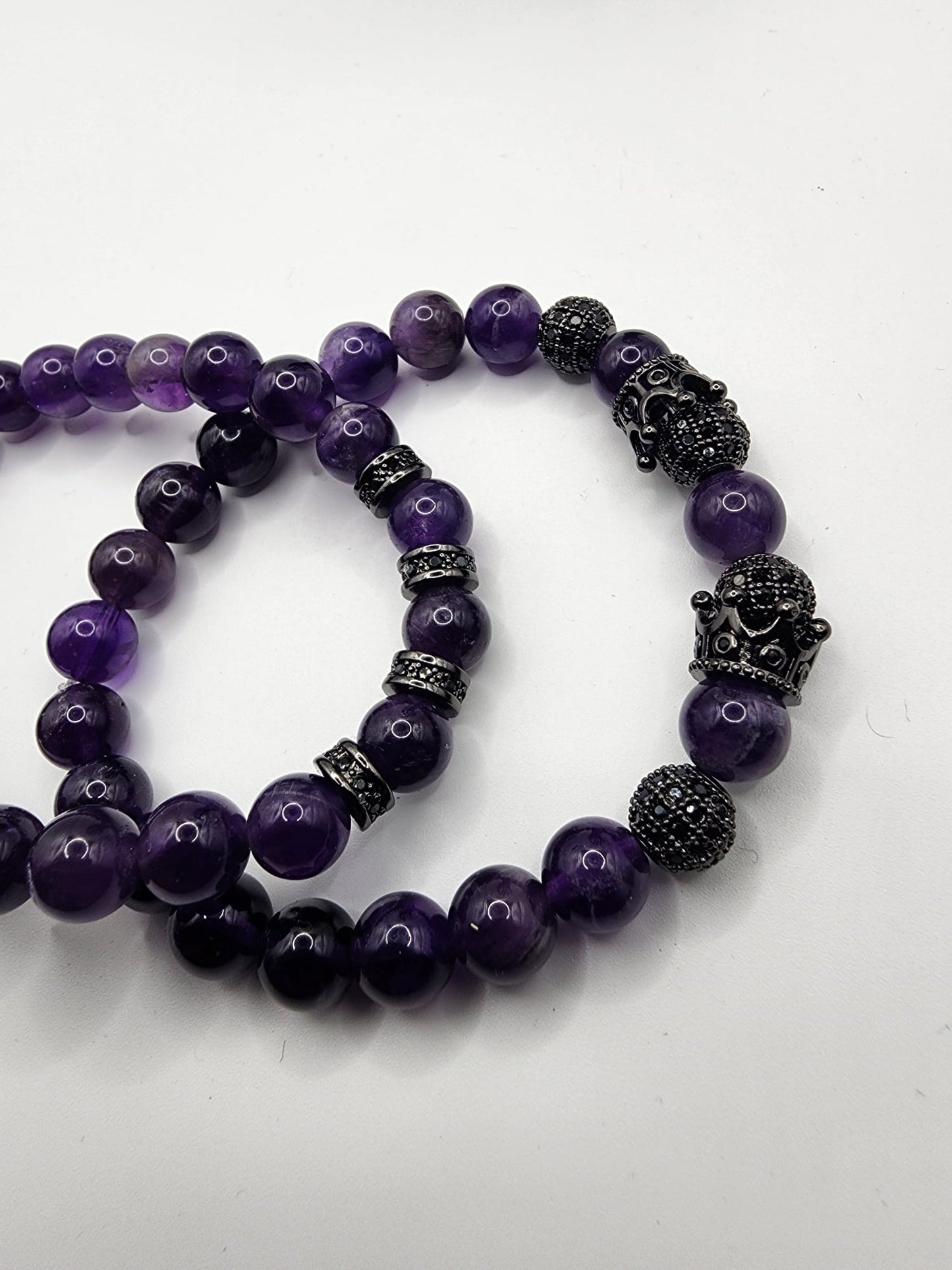 Amethyst Beaded Bracelet Set