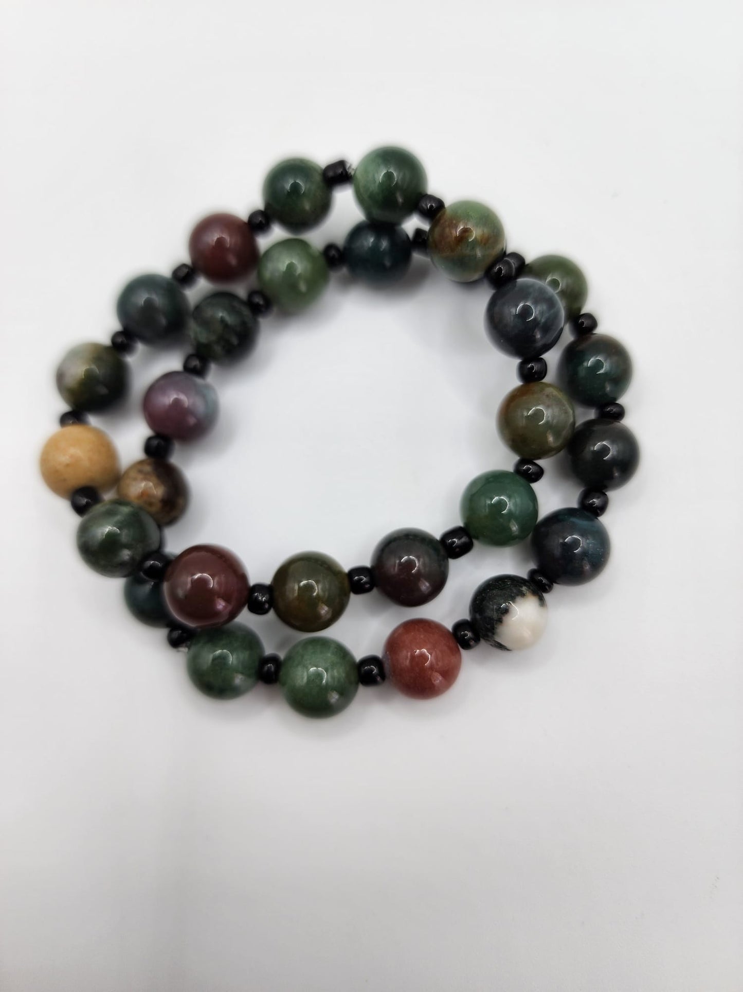 Natural Indian Agate Beaded Bracelet