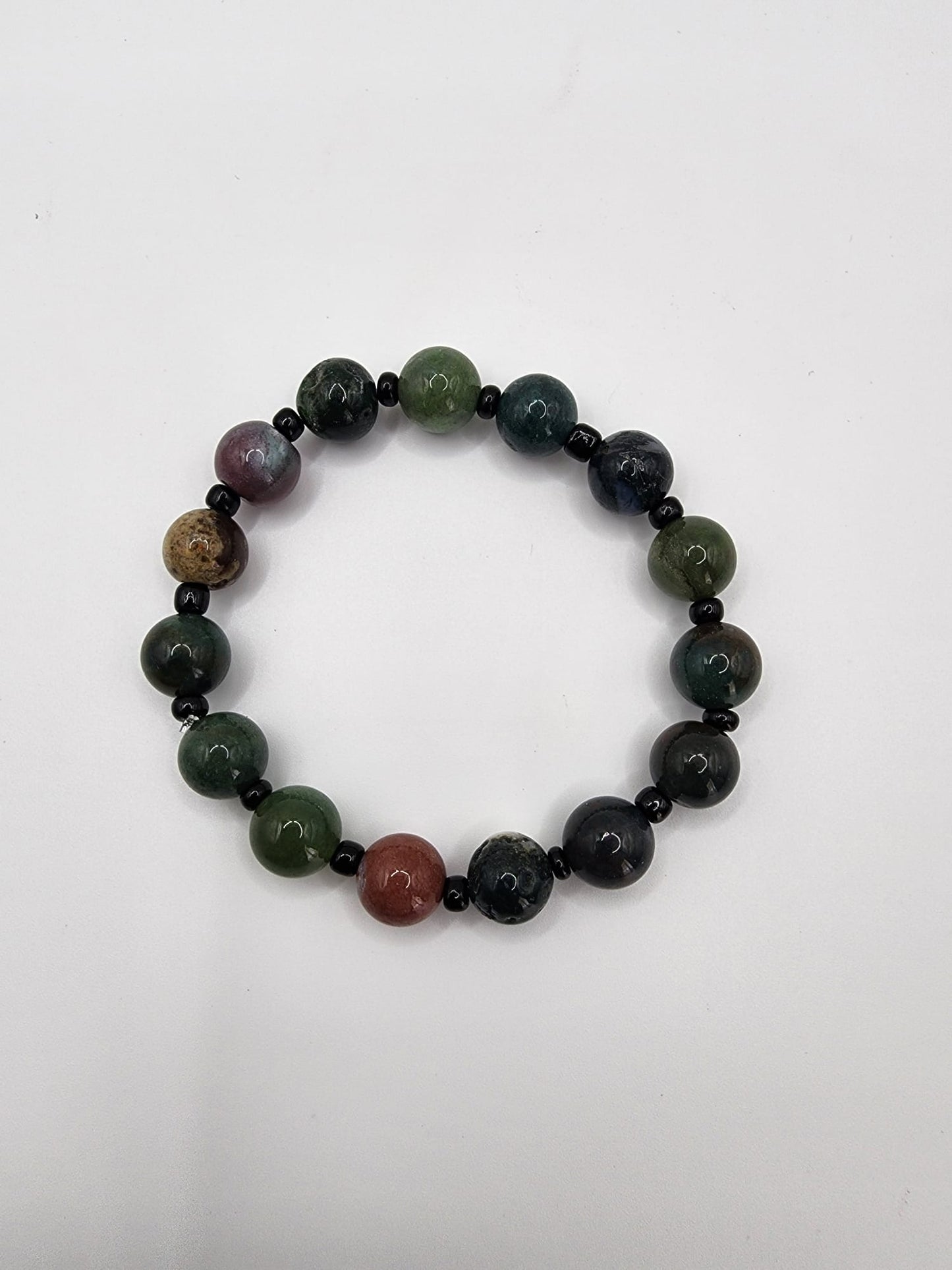 Natural Indian Agate Beaded Bracelet