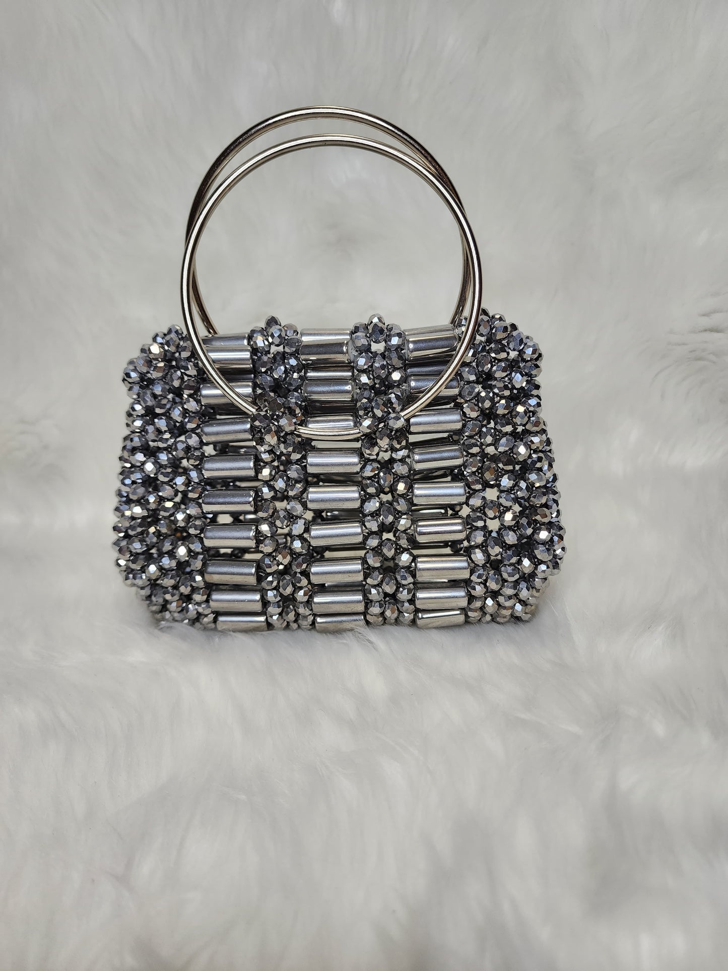 Sparkling Gray Crystal purse