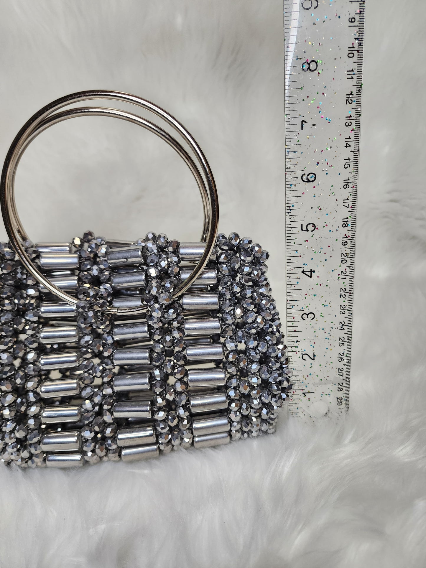 Sparkling Gray Crystal purse