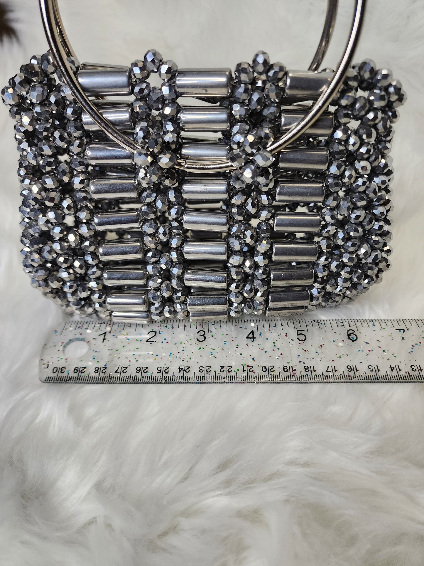 Sparkling Gray Crystal purse