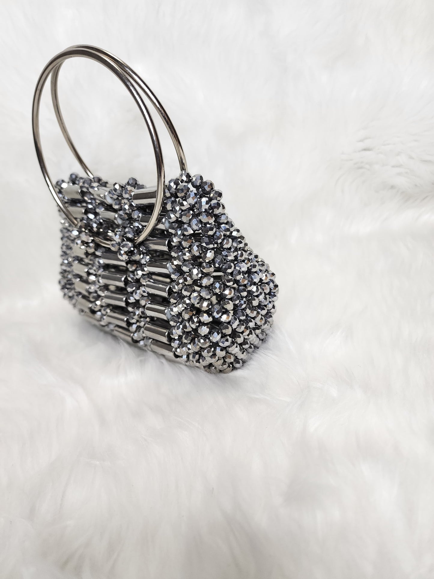 Sparkling Gray Crystal purse