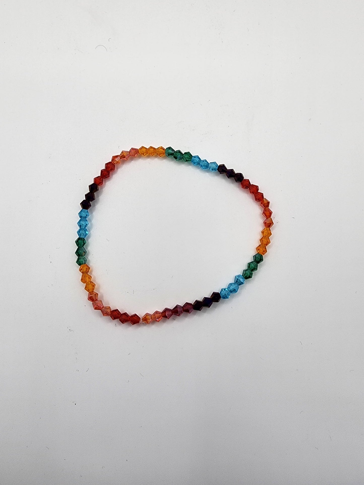 Rainbow Beaded Anklet