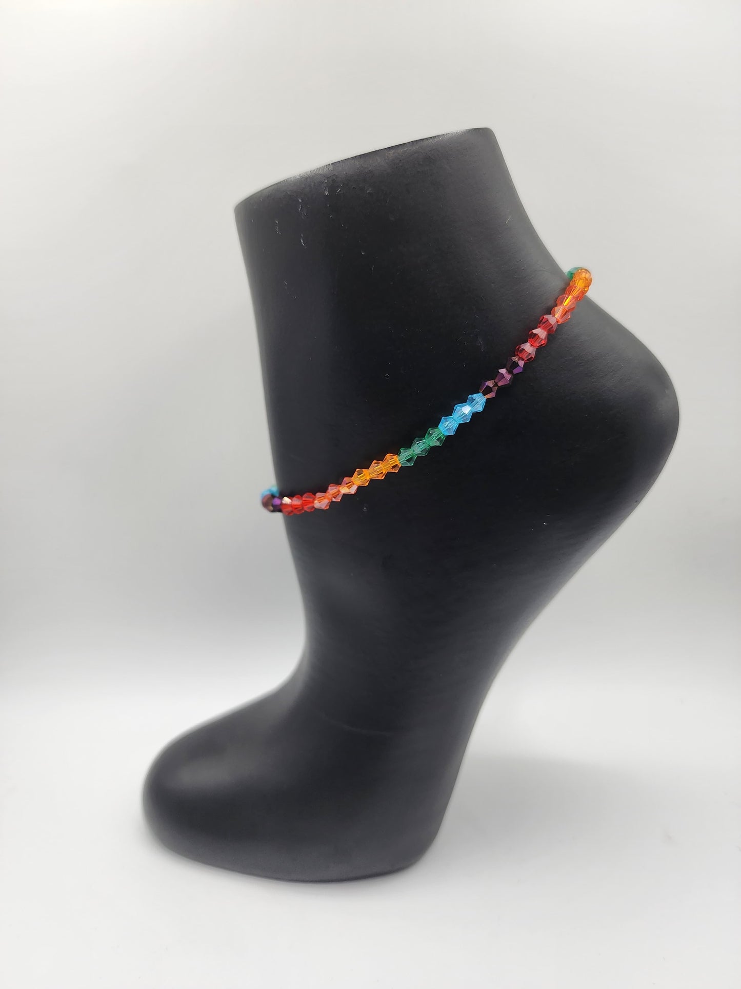 Rainbow Beaded Anklet