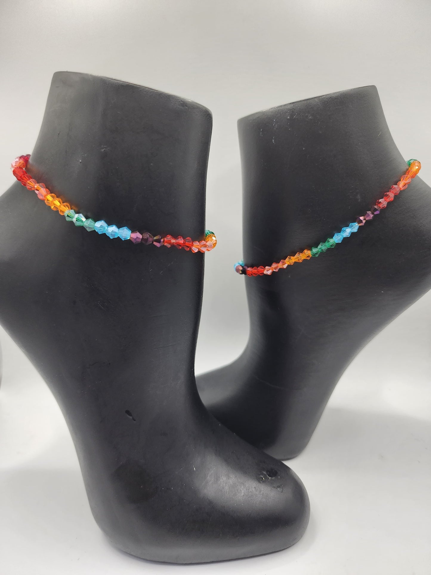 Rainbow Beaded Anklet