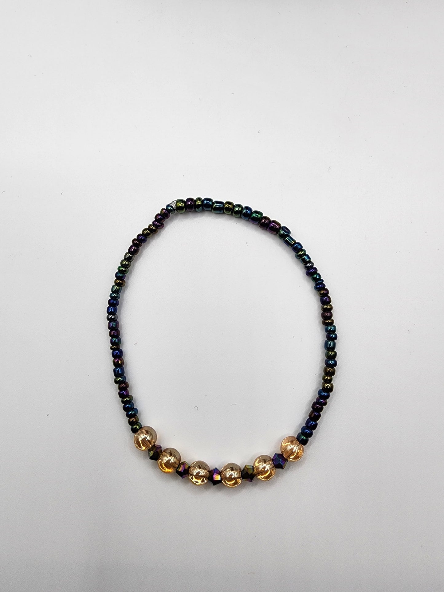 Iridescent Beaded Anklet