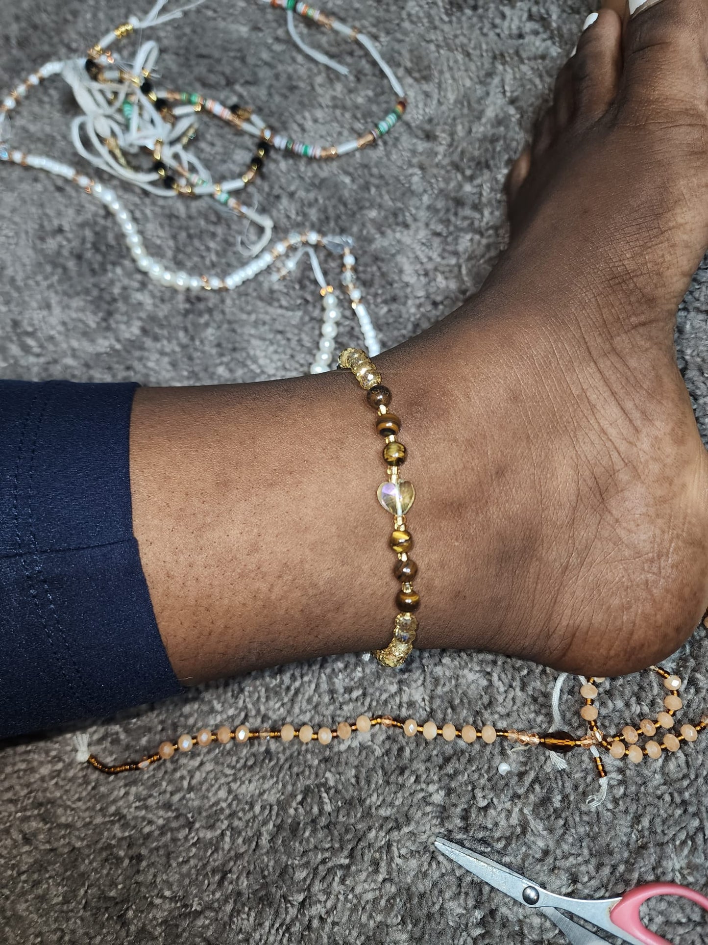 Tiger eye anklet