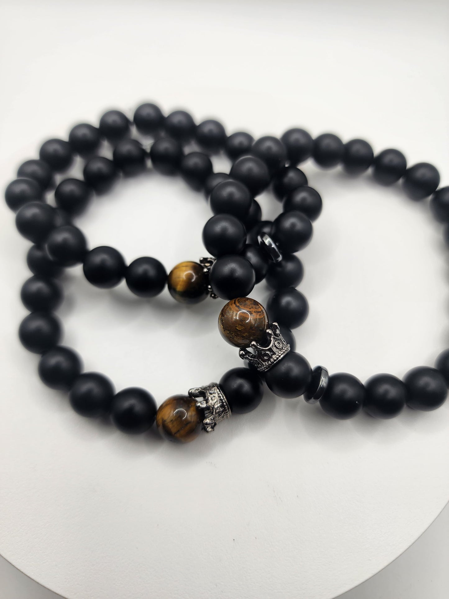 Tigers Eye & Onyx - Mens Fashion Bracelet