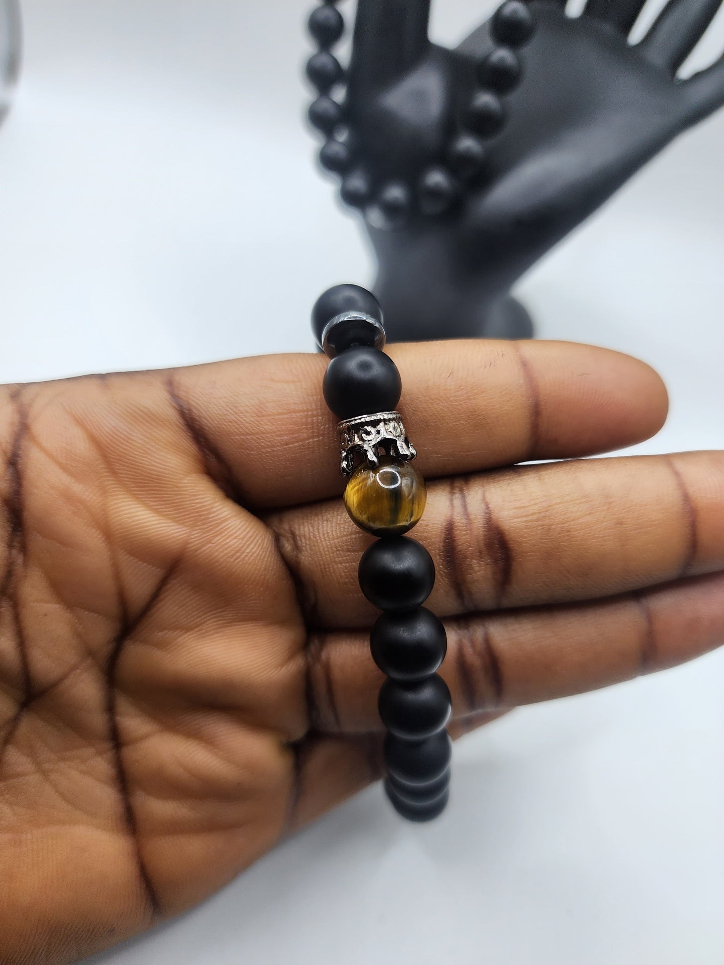 Tigers Eye & Onyx - Mens Fashion Bracelet