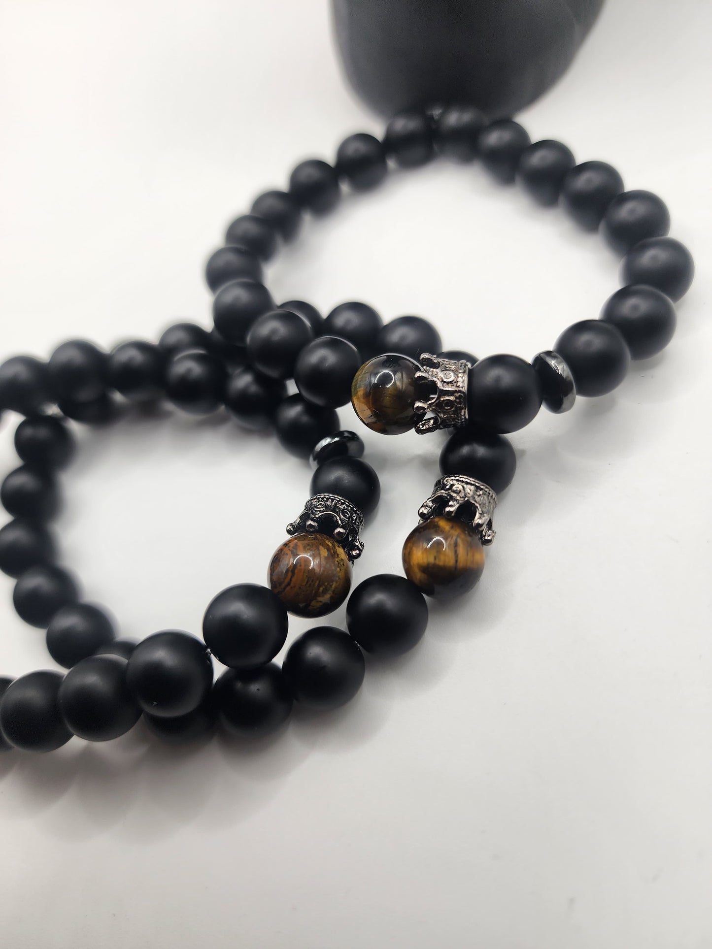 Tigers Eye & Onyx - Mens Fashion Bracelet