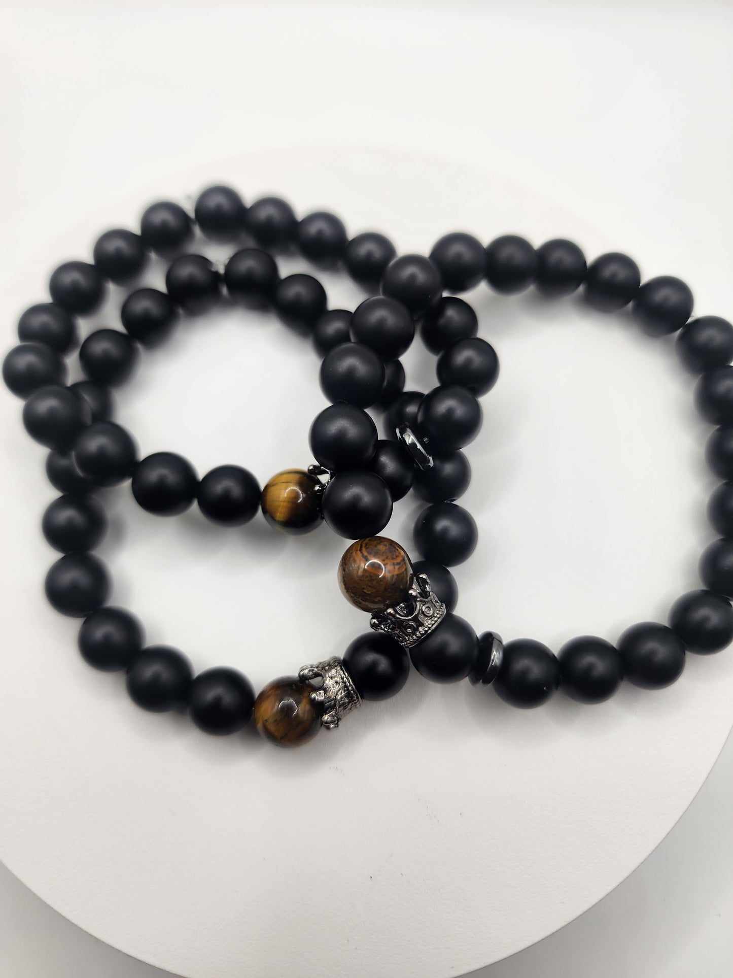 Tigers Eye & Onyx - Mens Fashion Bracelet