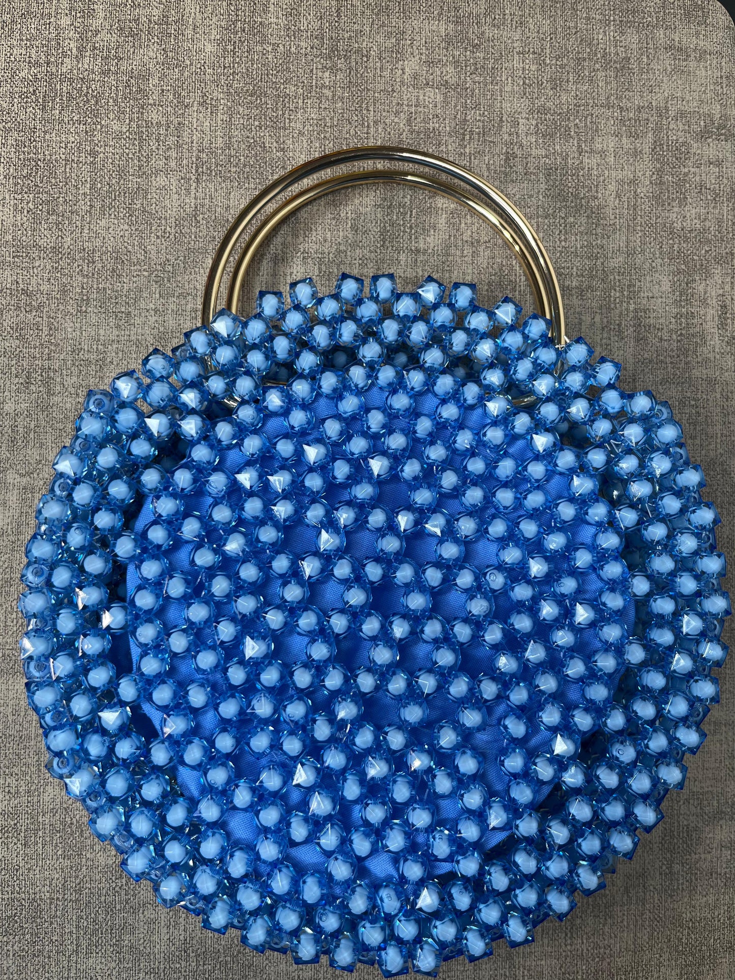 Blue Orbit Beaded bag