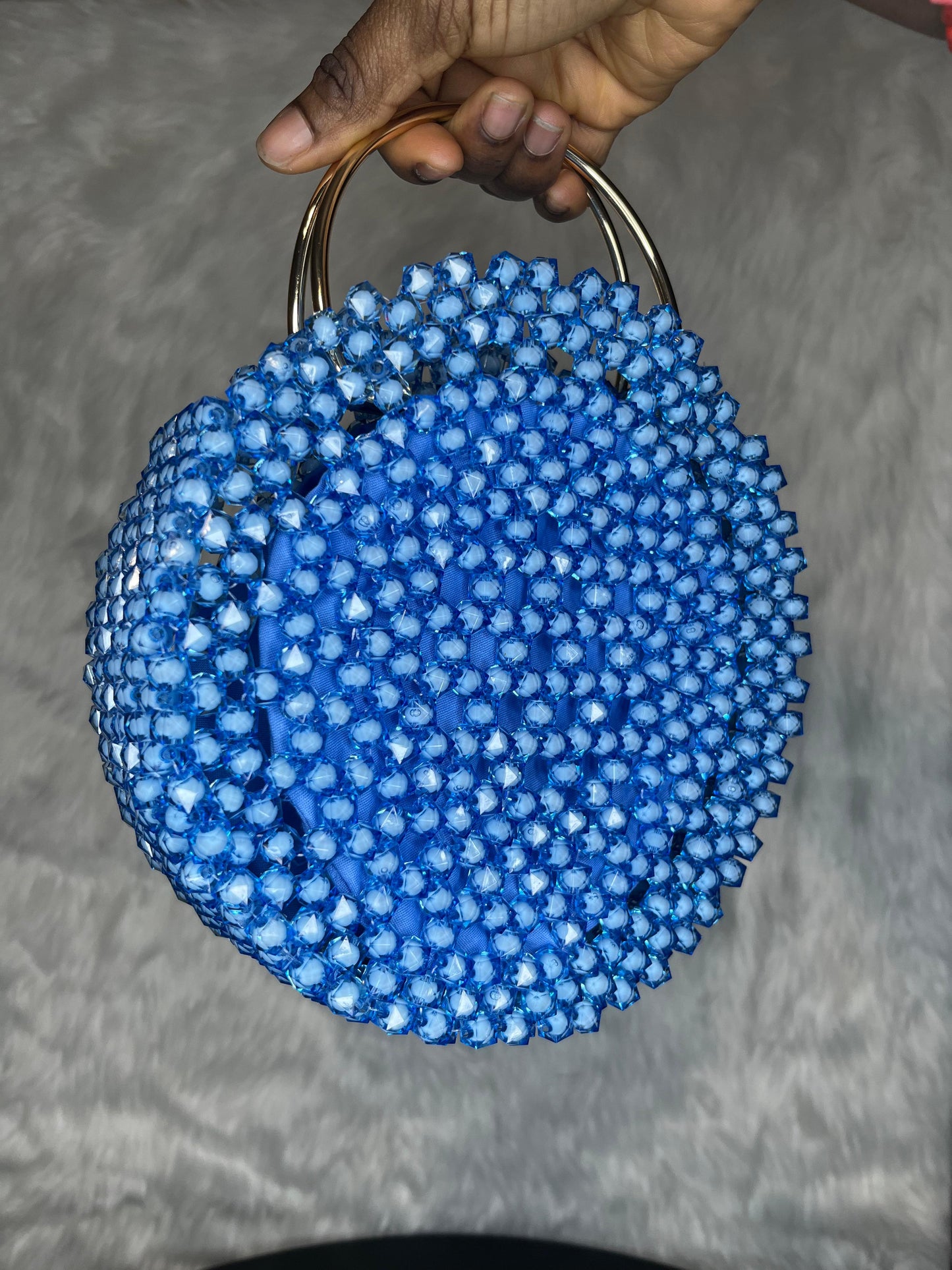 Blue Orbit Beaded bag