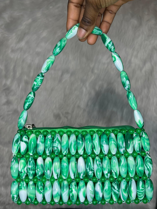 Emerald Muse Beaded Bag