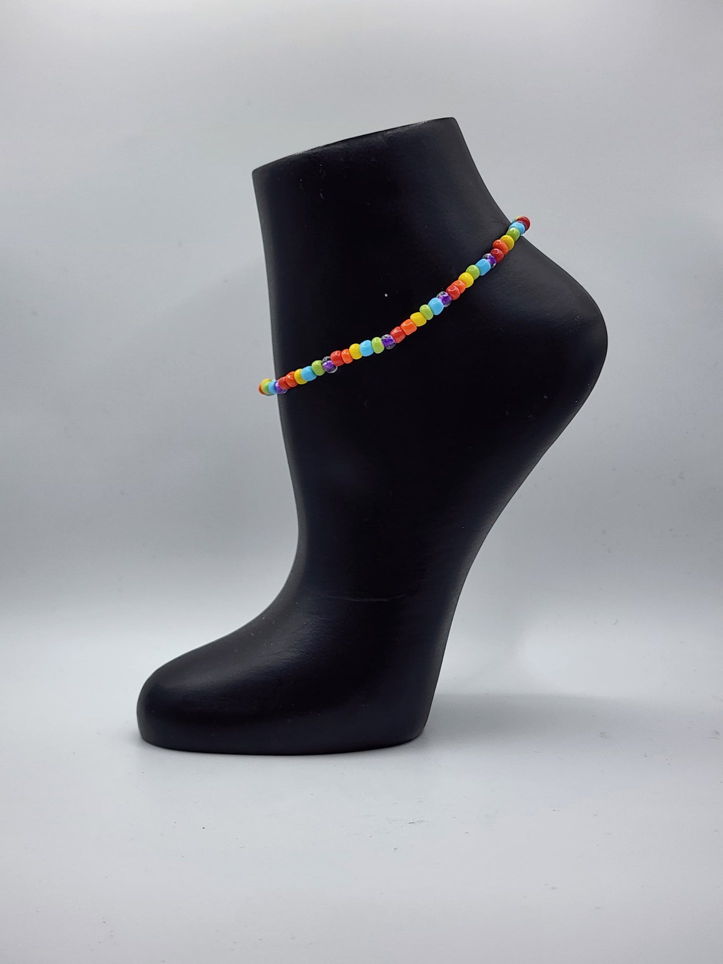 Rainbow Beaded Anklet