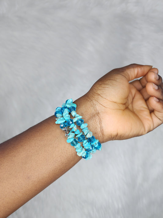 Turquoise Chip Wrap Bracelet
